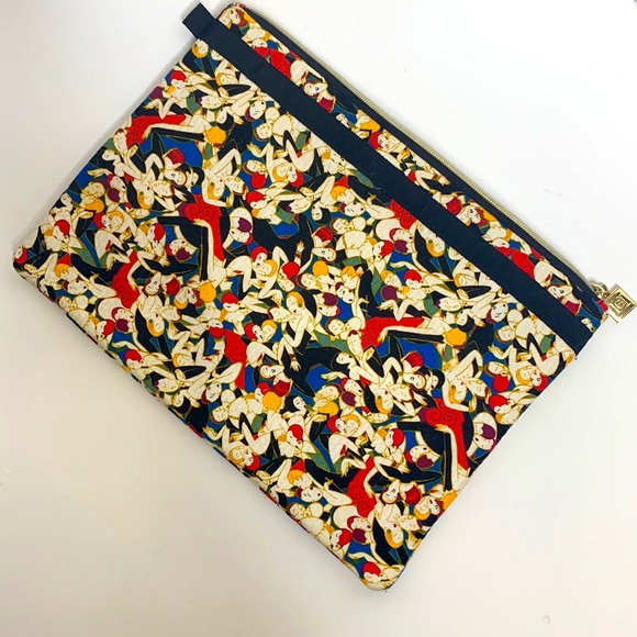 Neiman Marcus | Artsy Canvas Pouch | Carolina Herrera Design Zipper Envelope Bag - Picture 8 of 8